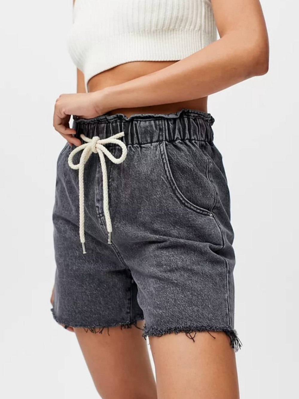 Urban Outfitters BDG High Rise Drawstring Relaxed Fit Denim Shorts Size S